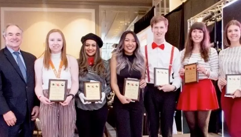 CFP honours pharmacy students | CFP Executive Director Dayle Acorn, second from left, with some of the winners of the 2020 Guy Genest Passion for Pharmacy Award - The Canadian Foundation For Pharmacy