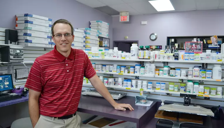 Embracing Change: Mark Mercure of Brandon, MB | Picture of Mark Mercure at a pharmacy - The Canadian Foundation For Pharmacy