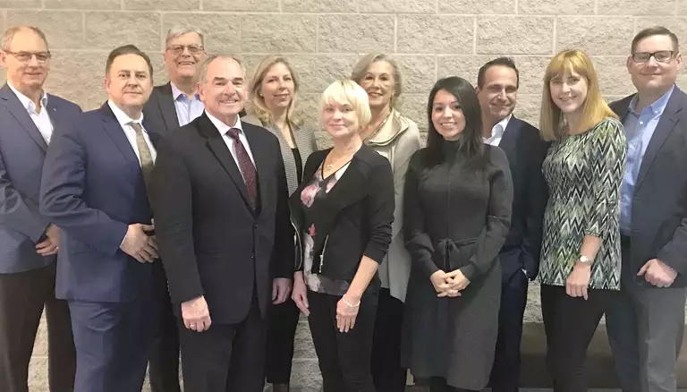 Introducing CFP's 2020 Board Members | Group picture of new members: Back row, from left: David Windross, Bill Wilson (Past-President), Kimberly Schroeder, Linda Prytula (President), Max Beairsto, Justin Bates. Front row: Al Moghaddam, Dayle Acorn (Executive Director), Deb Saltmarche (Secretary-Treasurer), Helen Marin, Margaret Wing (Vice-President). Absent from photo: Rita Egan, Sherif Guorgui, Iris Krawchenko, Jean Bourcier, Kerry Mansell, Lori MacCallum - The Canadian Foundation For Pharmacy