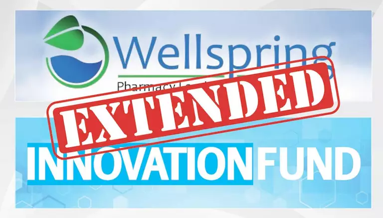 More time to apply | Picture of the banner for the Wellspring Awards and Innovation Fund with a seal on top of it that says extended - The Canadian Foundation For Pharmacy