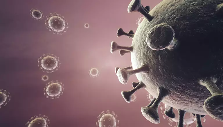 COVID-19 continues to change rules in pharmacy | Concept image of corona virus under a microscope - The Canadian Foundation For Pharmacy