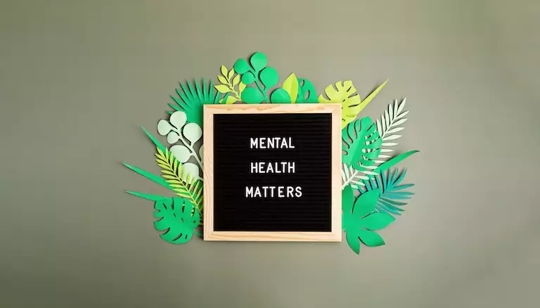 Mental health momentum | Picture of a frame on a wall which says Mental Health Matters - The Canadian Foundation For Pharmacy
