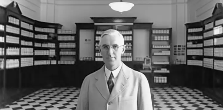 Black and white image of John Kennedy, the Canadian Foundation for Pharmacy's first board president in 1945 - Canadian Foundation for Pharmacy