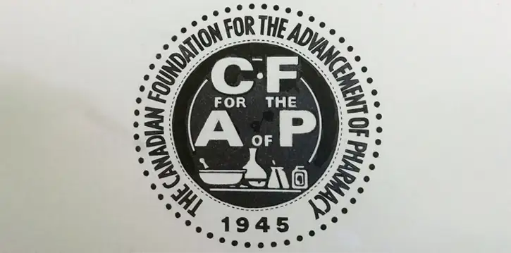 Old image of CFP's original logo in 1945 - Canadian Foundation for Pharmacy