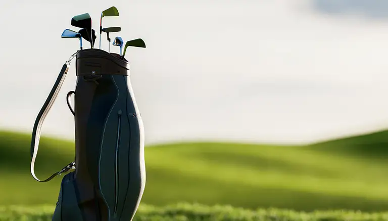 2023 Charity Golf Tournament | Picture of a golf bag with clubs in it, sitting in the middle of a golf course - Canadian Foundation for Pharmacy